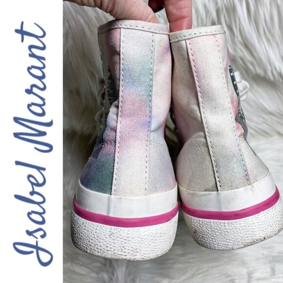 ISABEL MARANT BENKEEN Tie Dye Canvas High Top Sneakers, Size 38 - Picture 9 of 14